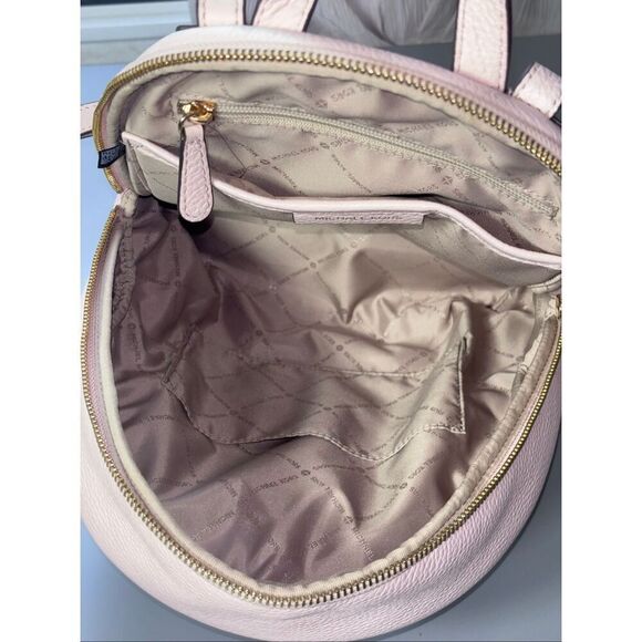 Michael Kors Medium Studded Pebbled Leather Backpack powder blush ballet pink main image 10